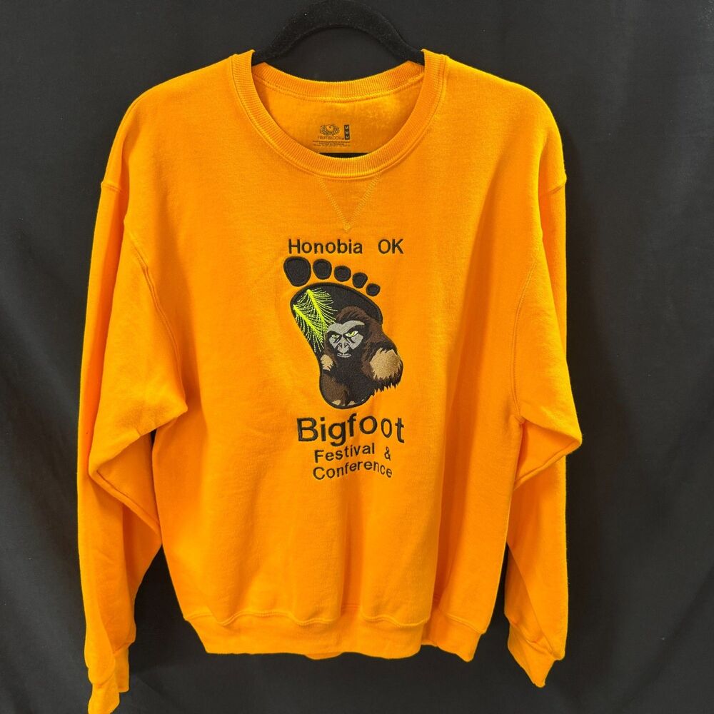 Bigfoot Festival Honobia OK Sweatshirt Yellow Medium